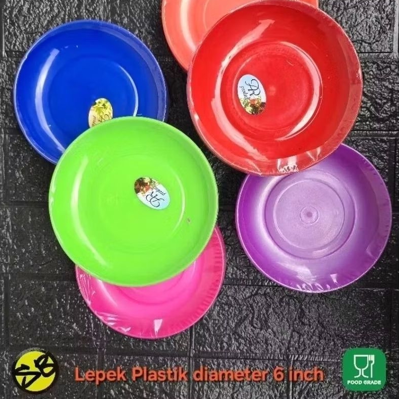 AR Lepek plastik piring kecil warna-warni alas tatakan gelas tempat kacang, snack isi 12 pcs