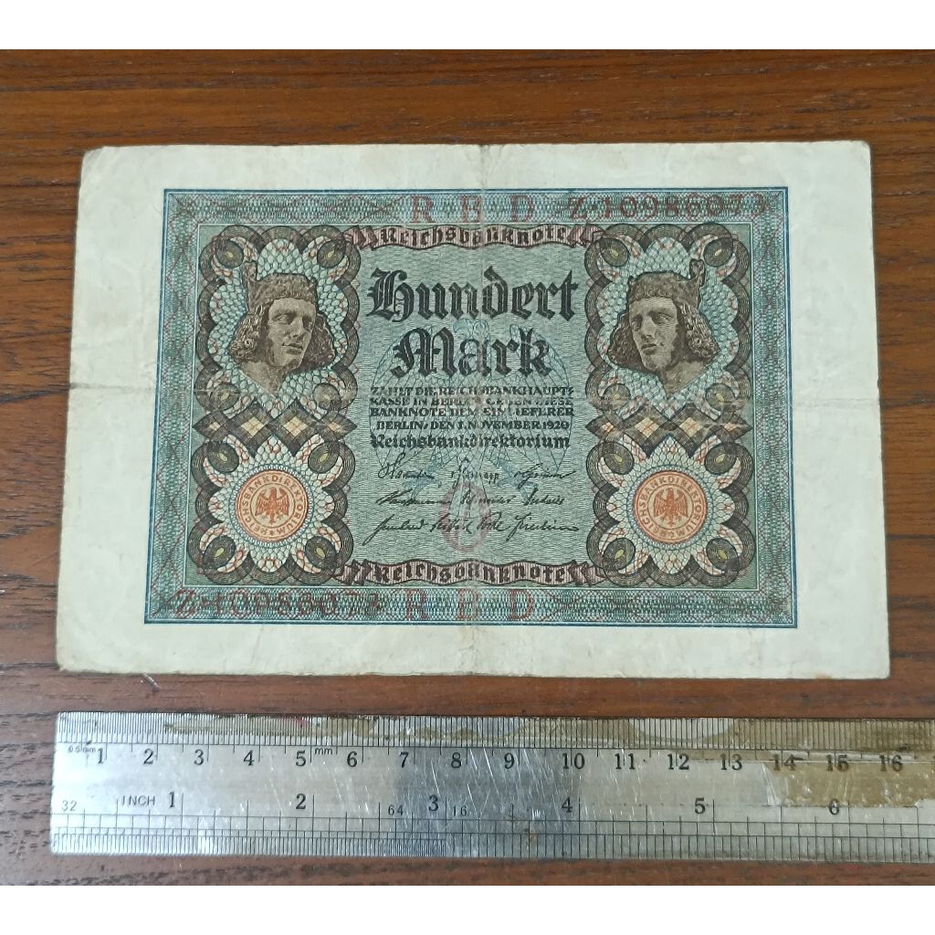 100 Mark Jerman Kuno Th 1920