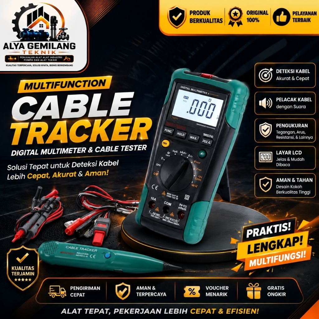 MS8236 Multimeter MASTECH with Cable LAN Tracker Wire Digital Network