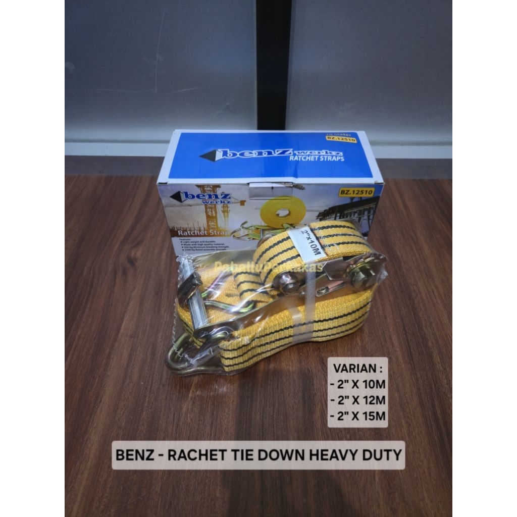 Benz Rachet Tie Down 3T 10 Meter 12 Meter 15 Meter / Tali Pengikat Barang 1Ton 2Ton 3Ton