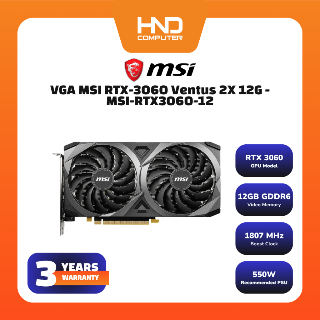 VGA MSI RTX-3060 Ventus 2X 12G