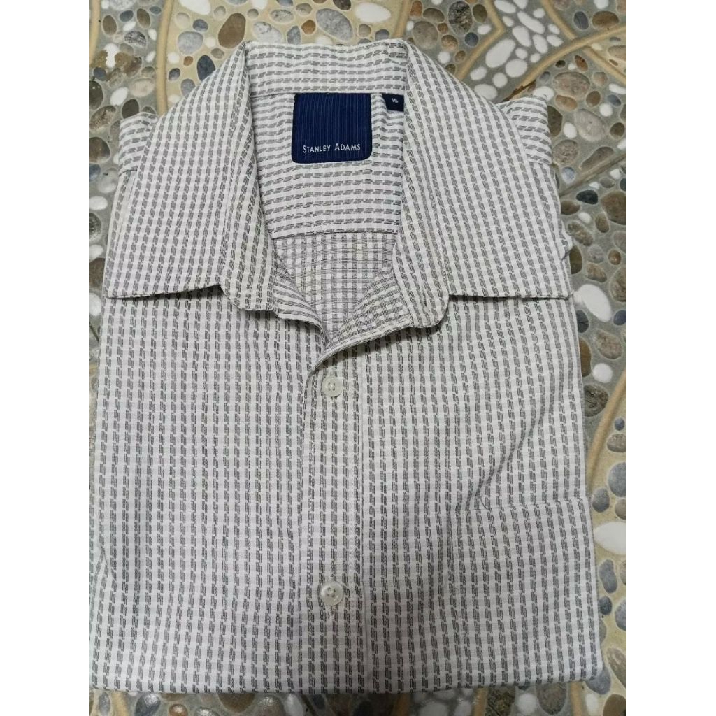Kemeja Pria Stanley Adams Lengan Pendek Motif