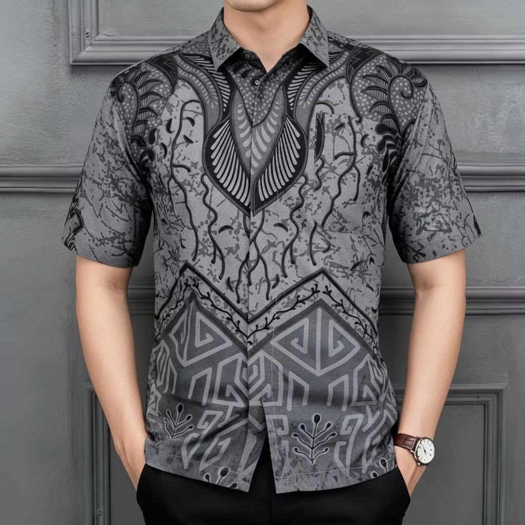 Kemeja Batik Pria Natik Sinoman Barik Dewasa Batik Peria Gaya Baru Kemeja Baju Barik Batil Pesta Cow
