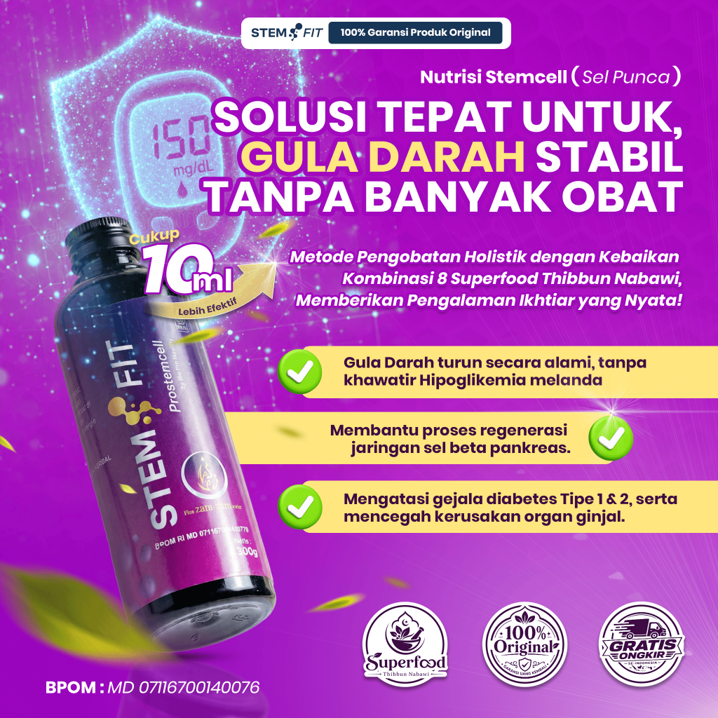 STEMFIT 300 GRAM OBAT DIABETES ATASI KEBAS KESEMUTAN & IMPOTENSI 100% HERBAL BPOM