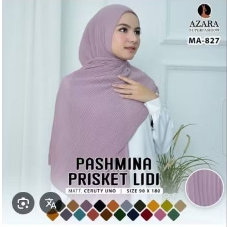 Pashmina Plisket Azara 90x180 cm | Hijab Plisket Premium, Adem, Ringan & Mudah Dibentuk
