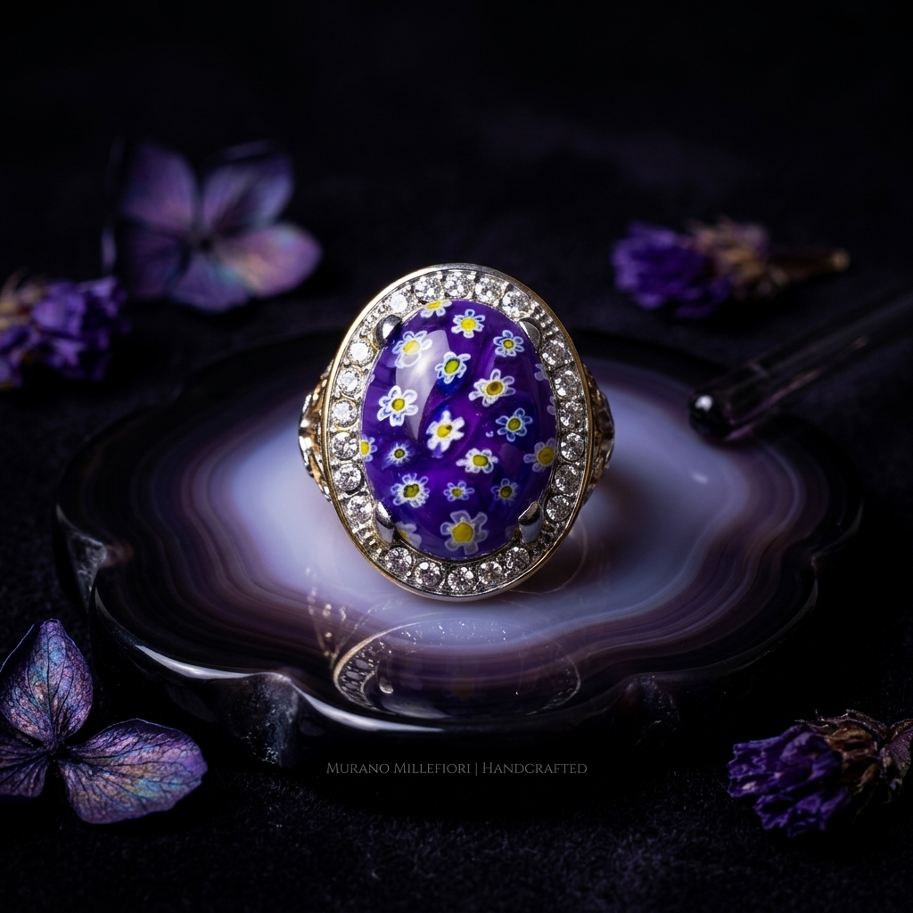 Cincin Pria Wanita Batu Akik Teratai Biru
