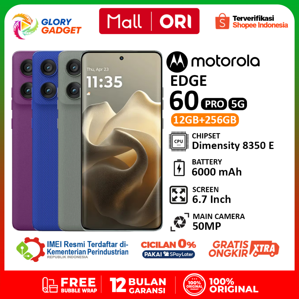 Motorola Edge 60 Pro 5G [12GB+256GB] - Garansi Resmi 1 Tahun