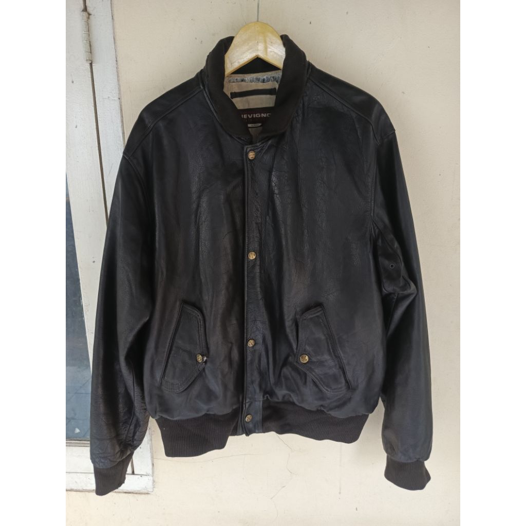 Vintage 80- 90's Chevignon France leather Jacket Bomber Aviator A2 Flight Jacket port Avion 52101
