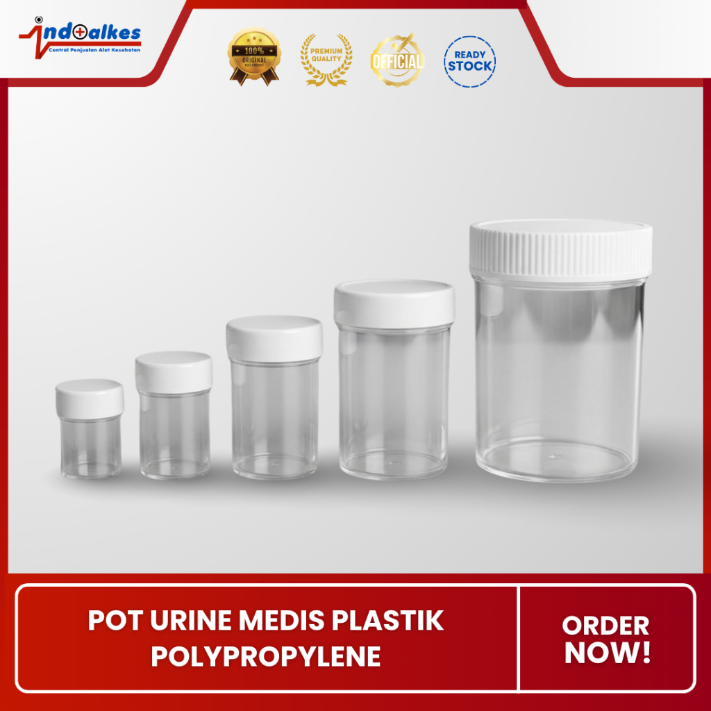 POT URINE MEDIS PLASTIK POLYPROPYLENE | TOPLES URINE PLASTIK KECIL | 10-100 ml | 10-100cc | INDOALKE