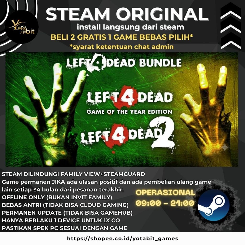 Left 4 Dead + Left 4 Dead 2 PC Game Original Offline