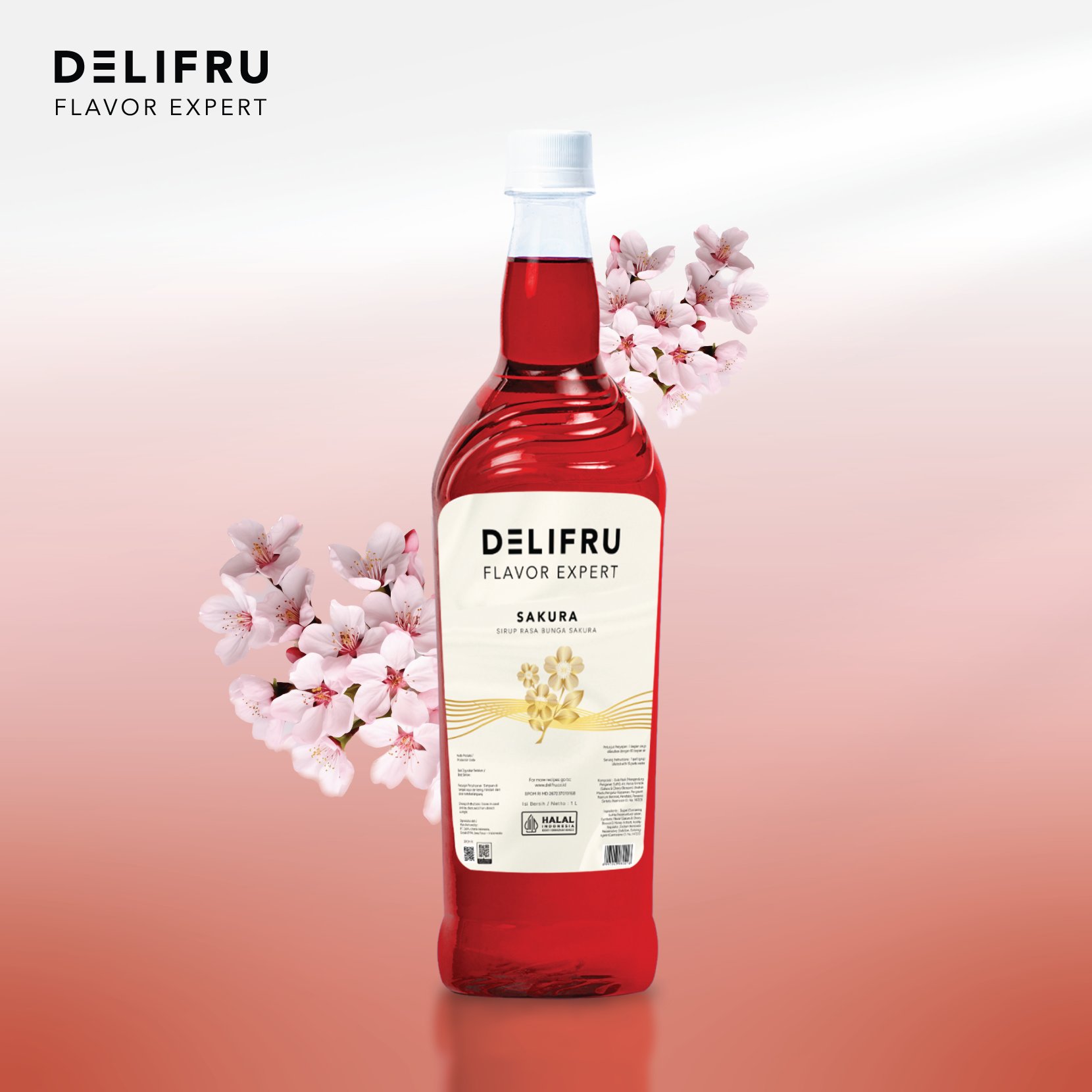 Syrup Sakura Delifru 1 Liter - Sirup Sakura Premium