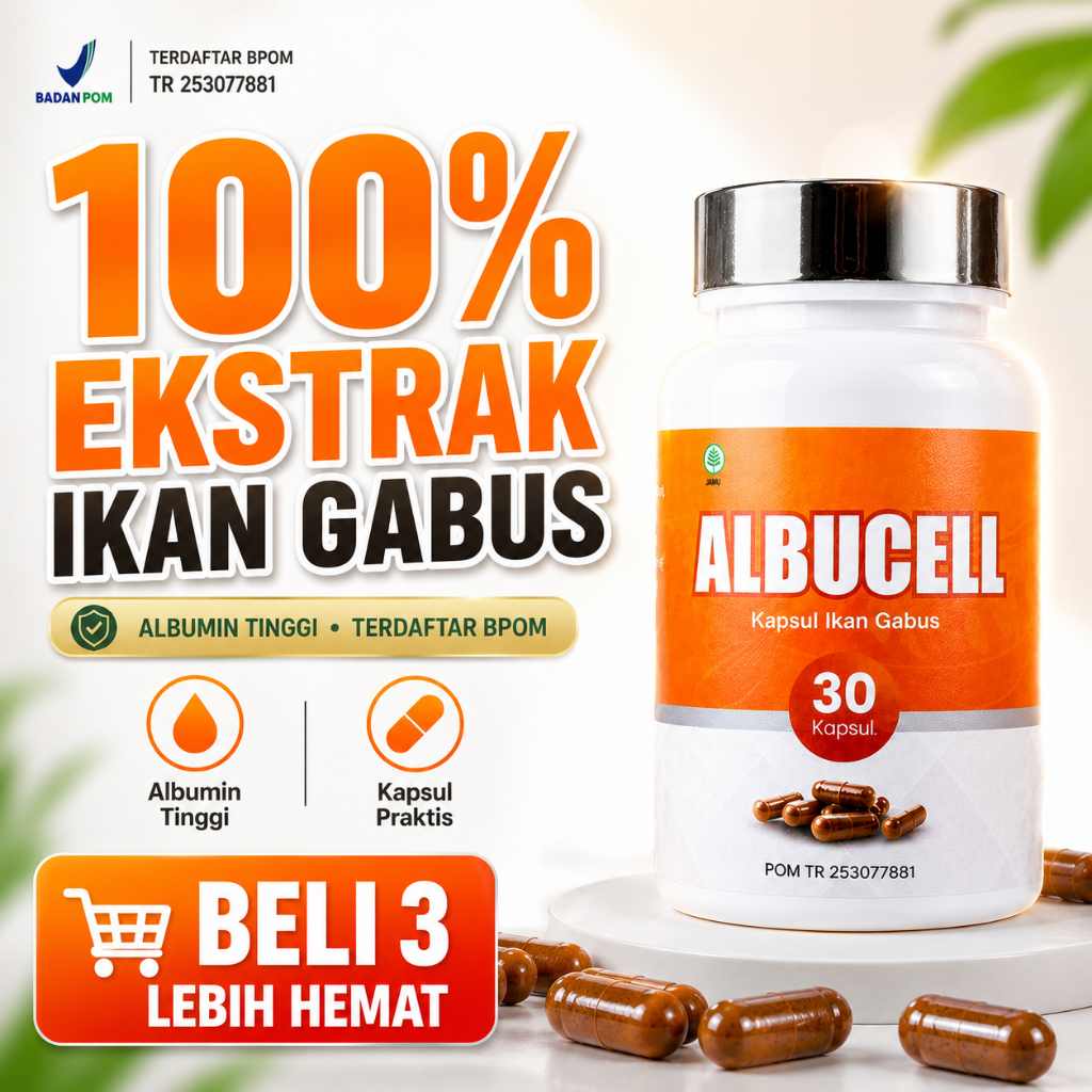 ALBUCELL Kapsul Ikan Gabus 100% Albumin Tinggi