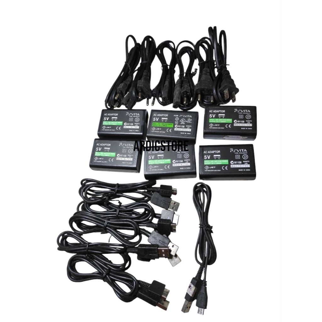 JUAL BORONGAN CHARGER ADAPTOR 6 BIJI PS VITA FAT DAN SLIM
