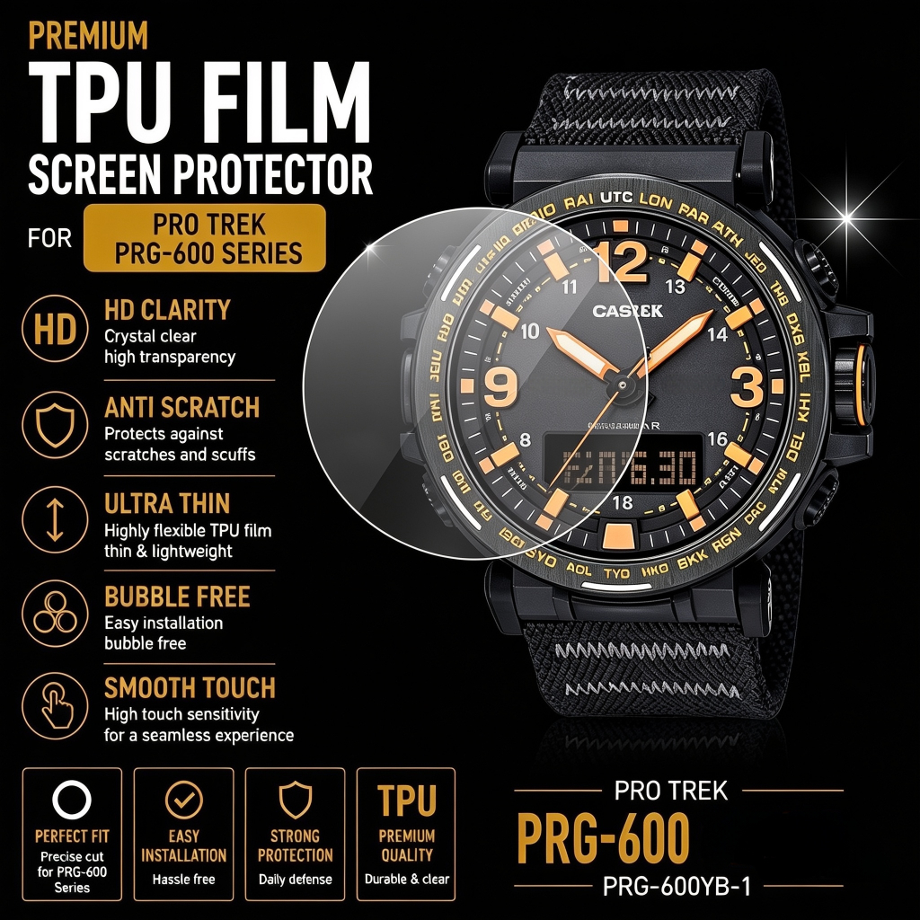 Anti Gores Pro Trek PRG-600-1 PRG-600Y-1 PRG-600YB-2 Screen Protector Pelindung Kaca Jam Tangan