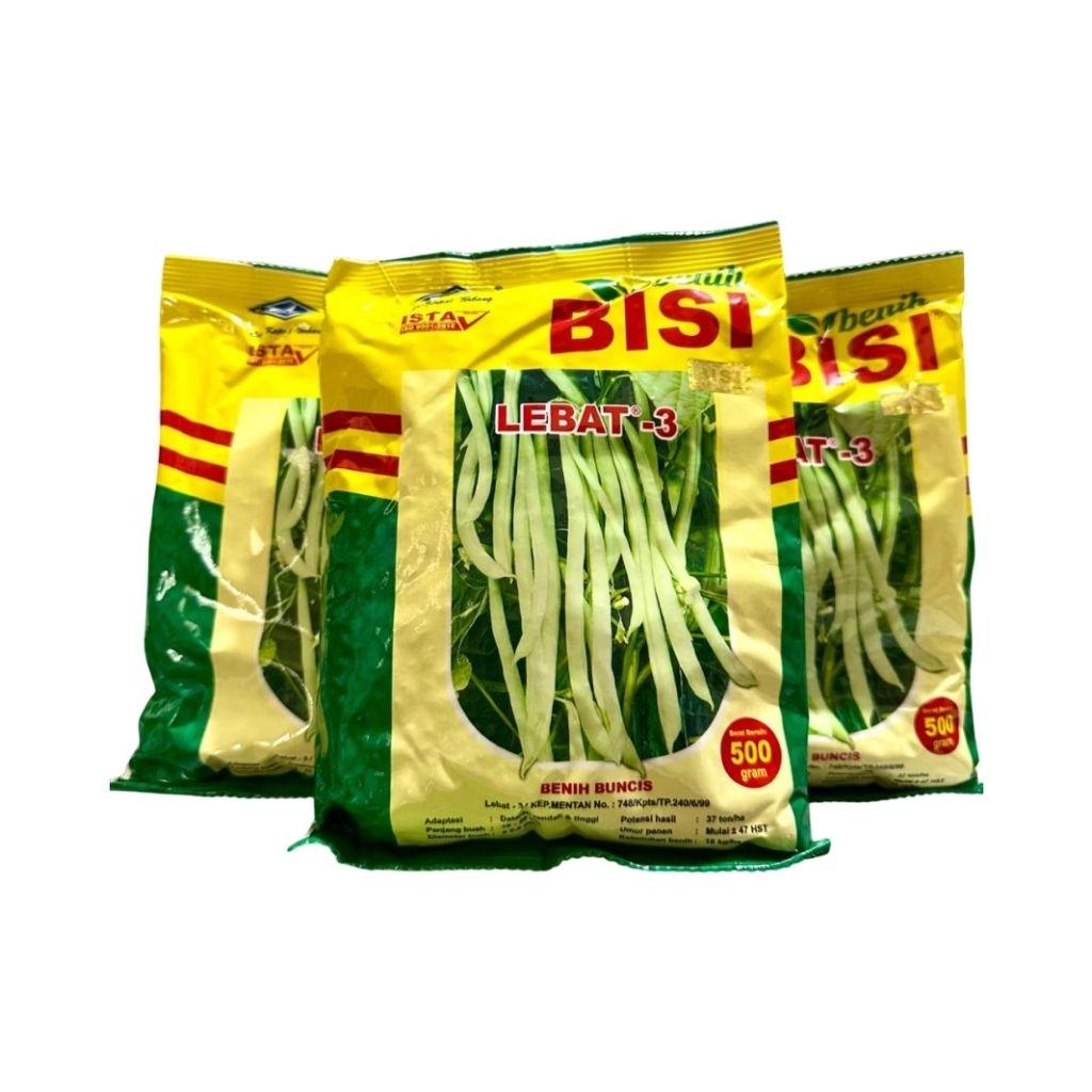 Benih Buncis LEBAT 3 500 gram Cap Kapal Terbang - Bibit Buncis Lebat 3