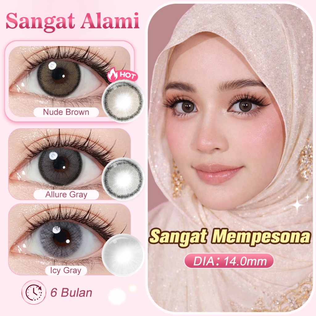 [0.00~-6.00] Magister softlens minus 14 mm nude brown soflen minus OMG Brown Korea Lensa Kontak sofl