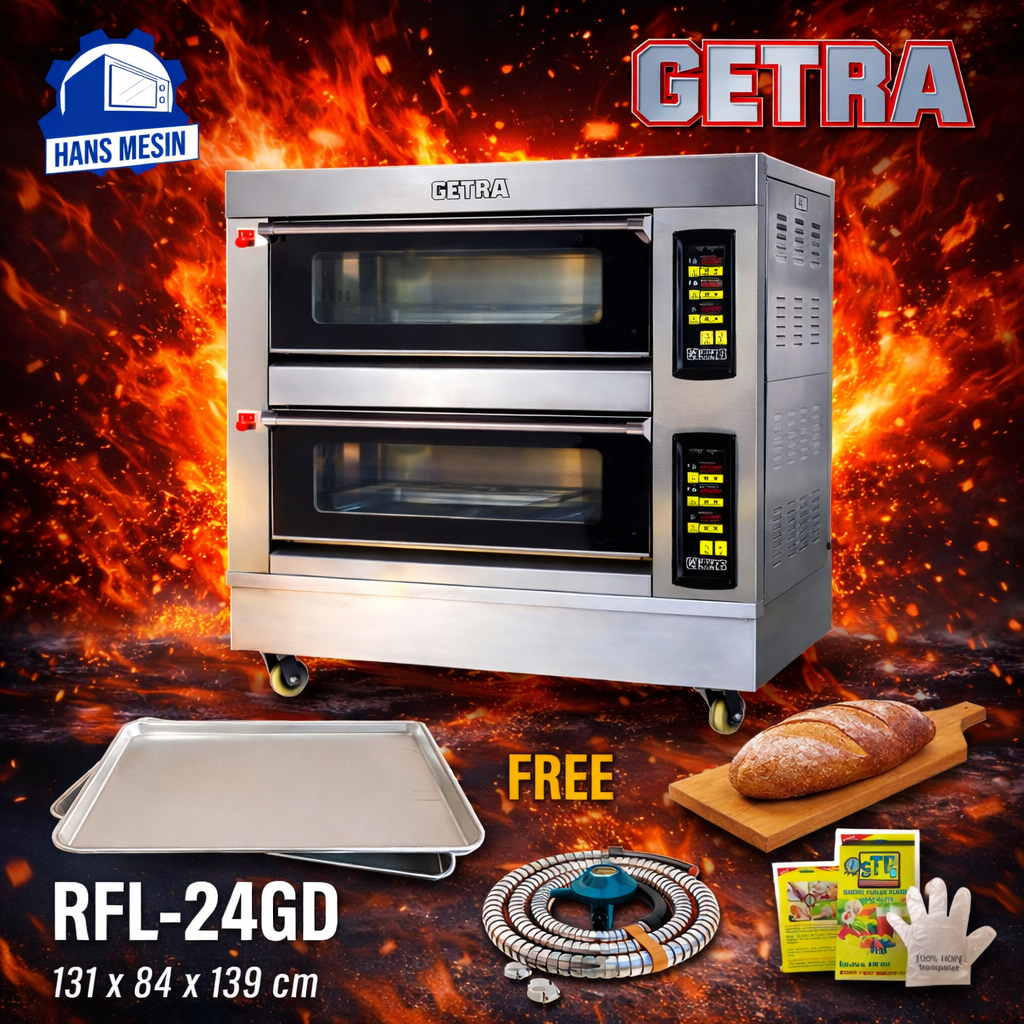 GETRA OVEN GAS 2 DECK 4 LOYANG / OVEN GAS GETRA RFL-24GD