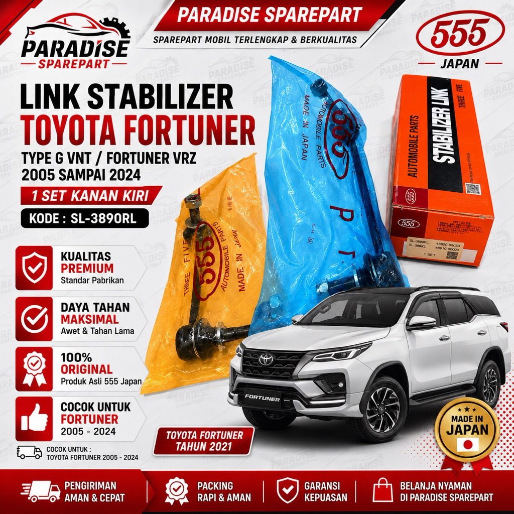LINK STABIL LINK STABILIZER DEPAN TOYOTA FORTUNER TYPE G VNT FORTUNER VRZ SRZ 2005 2006 2007 2008 20
