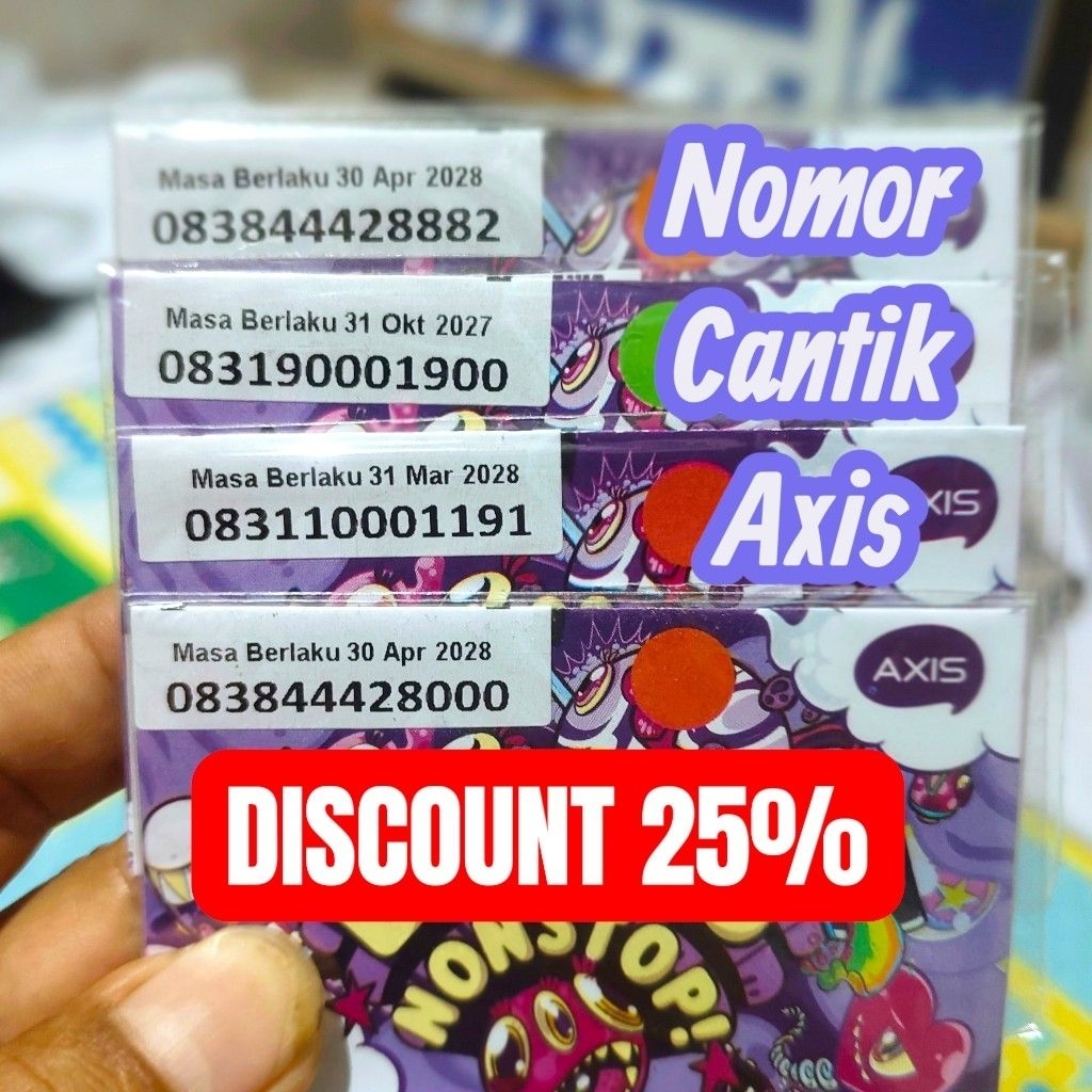 Nomor Cantik Axis Bronet Kartu Axis Seri 8888 /1000 /9000 4G/5G Nasional | Kuota 3GB (0000)
