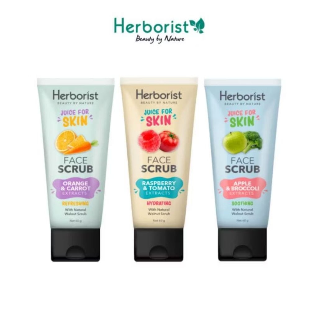Herborist Face Scrub 60gr - Scrub Alami, Mencerahkan, Menyejukkan