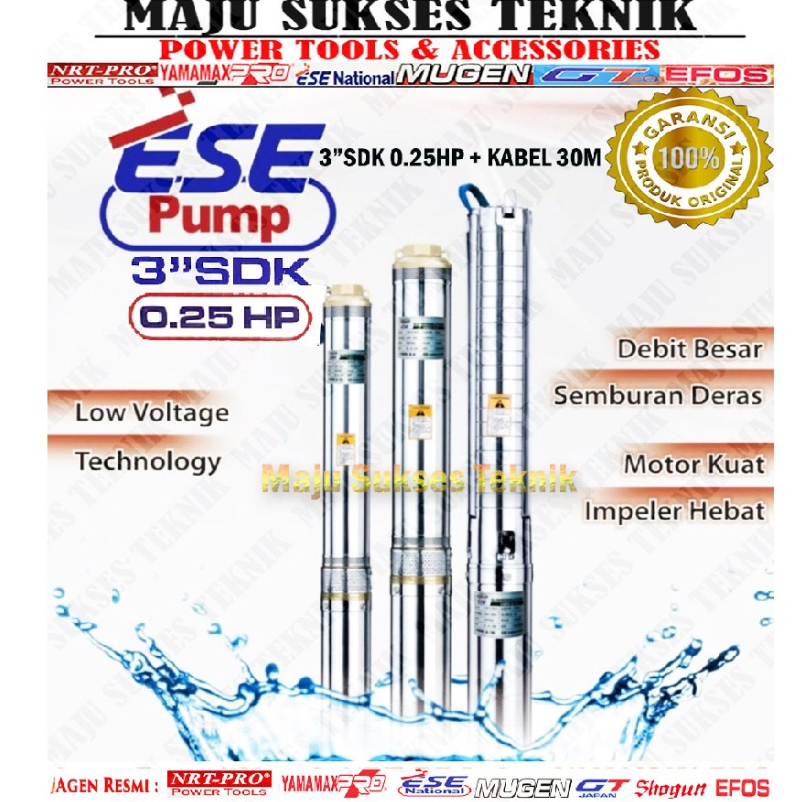 ESE National 3" SDK Pompa Celup Satelit 3 Inch 0.25Hp / 0.25 Hp Pompa Sible Submersible Pump 3Inch P
