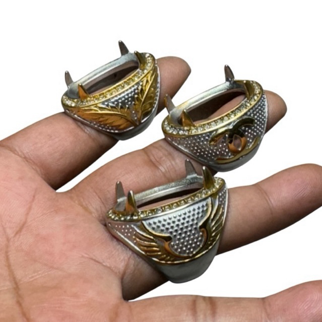 RA011 Ring cincin batu akik emban cangkang titanium