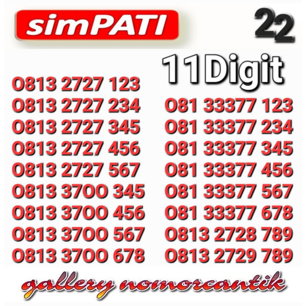 NOMOR SIMPATI 11DIGIT 9OO9 & SERI NAIK..