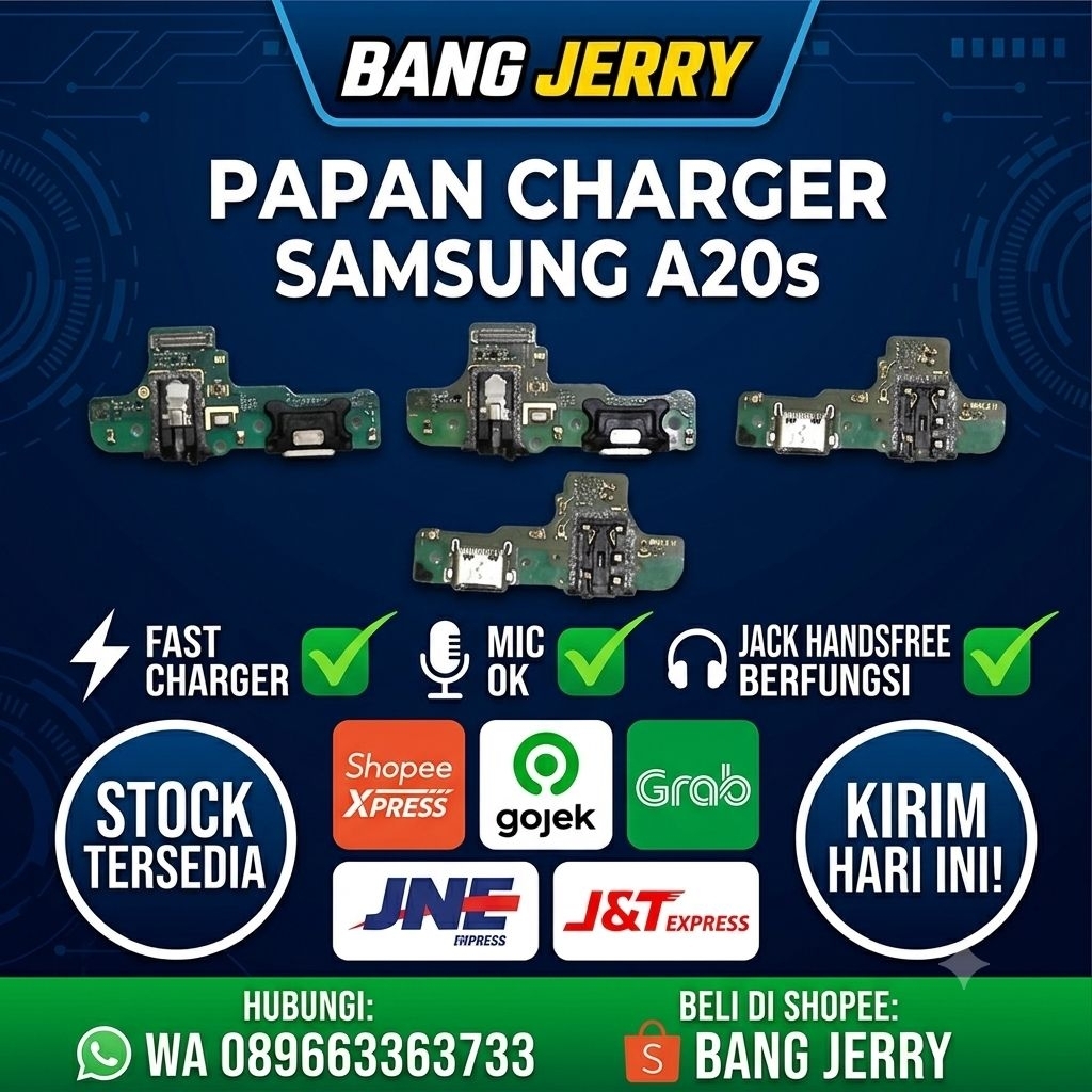 Papan Charger Samsung A20s Original Copotan