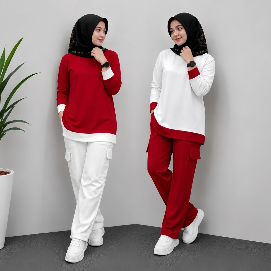 Setelan Polos Merah Putih Couple Ibu dan Anak // Baju Merah Putih Terbaru 17 Agustus Kemerdekaan // 