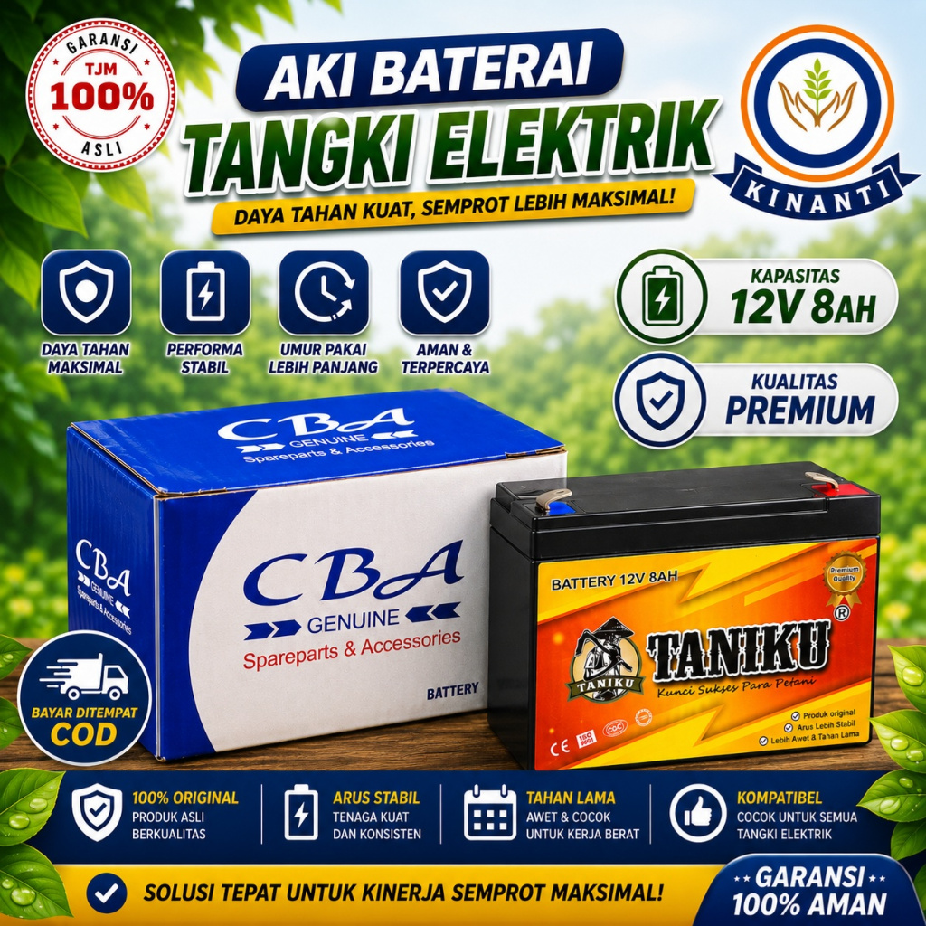 Aki baterai dan charger tangki semprot elektrik