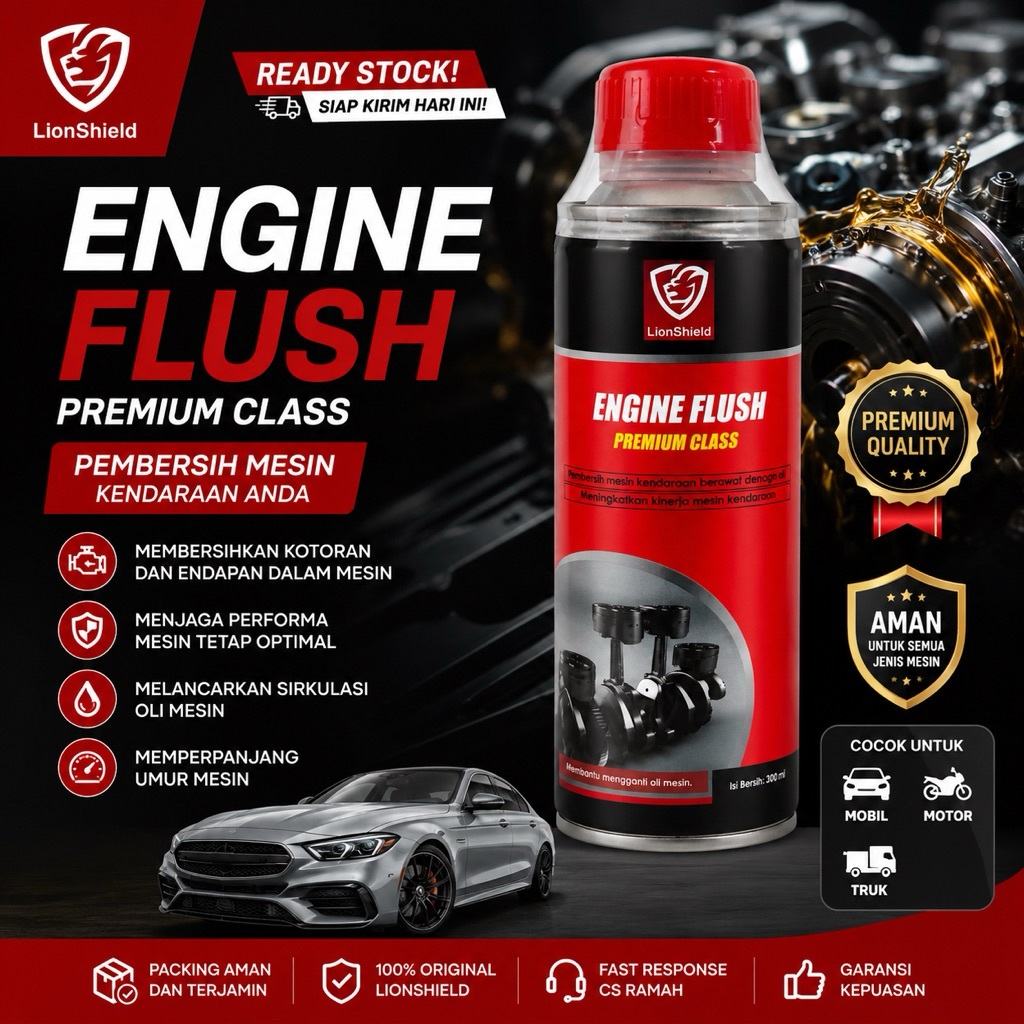 ENGINE FLUSHING merk Lion Shield
