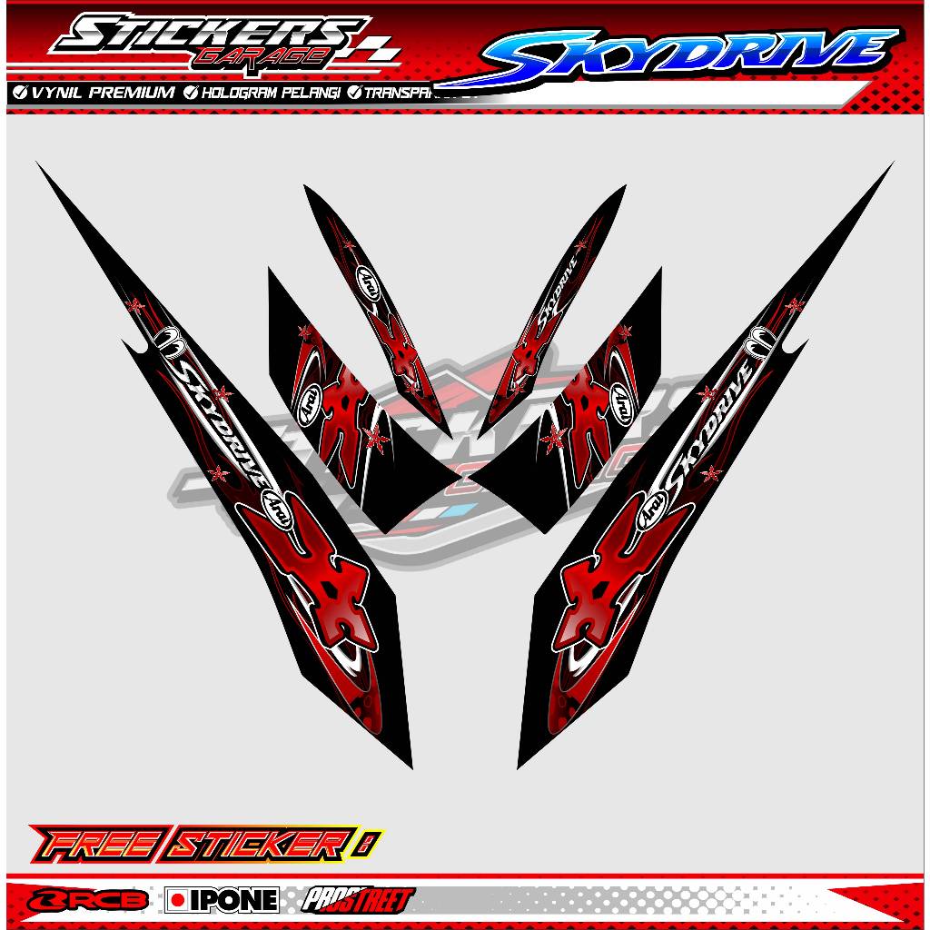 STRIPING VARIASI SUZUKI SKYDRIVE - ARAI SURIKEN/ STICKER LIST VARIASI MOTOR SUZUKI SKYDRIVE