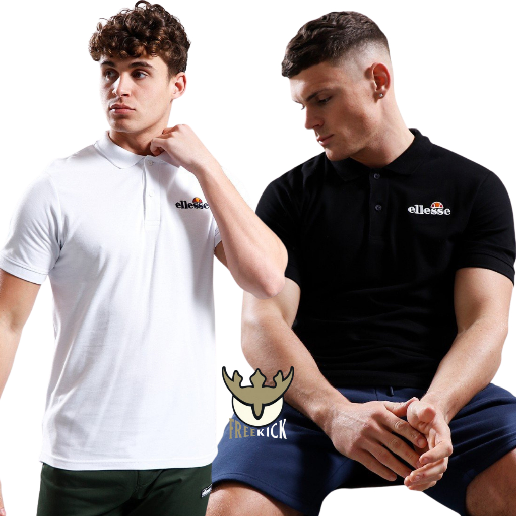 POLO SHIRT ELLESSE MENZARI WHITE & BLACK ORIGINAL