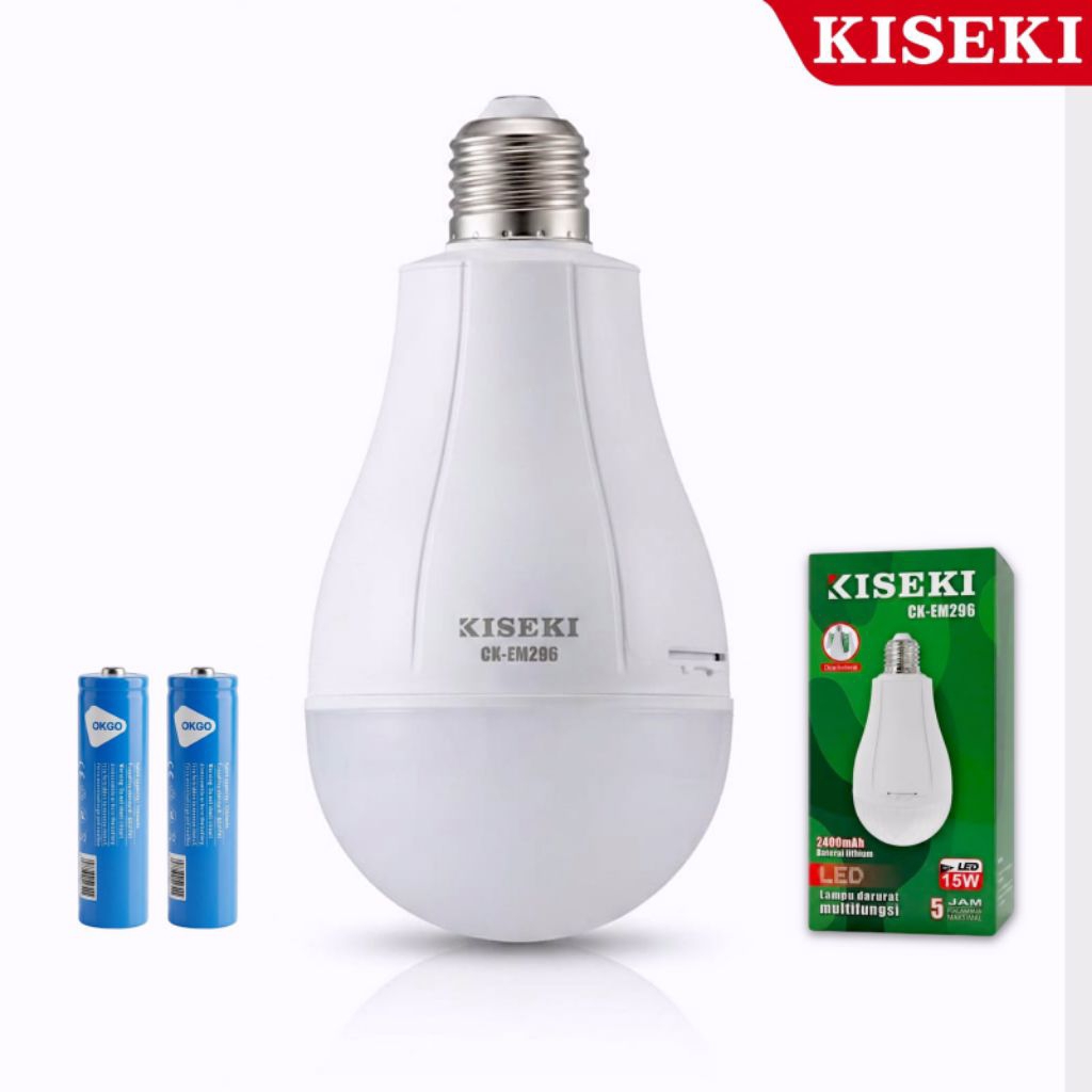 Lampu Emergency LED 15W E27 Rechargeable Bohlam Darurat Baterai Lithium 2400mAh Nyala Otomatis Saat 
