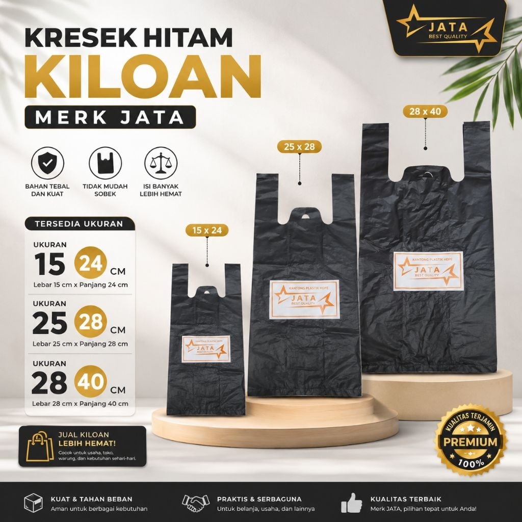 [JJP] Kresek hitam kiloan ukuran 15/24/28 / kiloan kresek murah / kresek jata kiloan