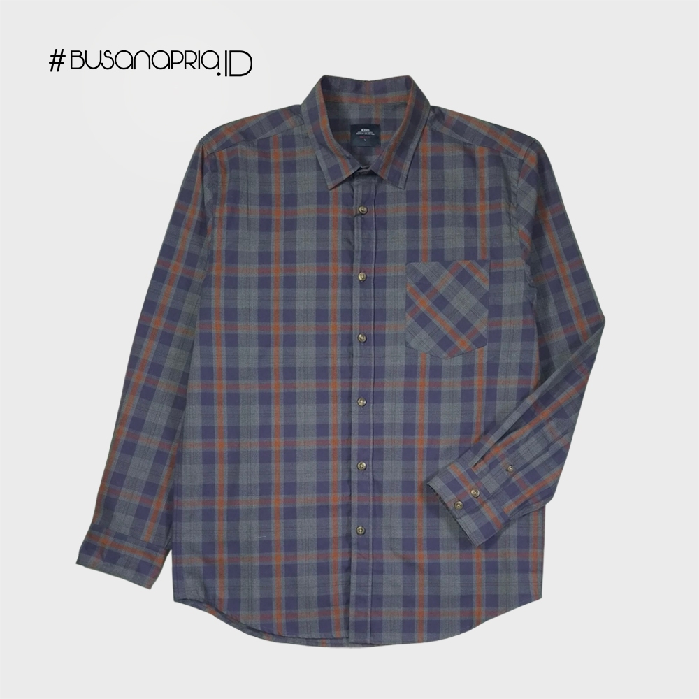 Kemeja Ezio Premium Lengan Panjang Motif Kotak - Premium Katun | BusanaPria.ID