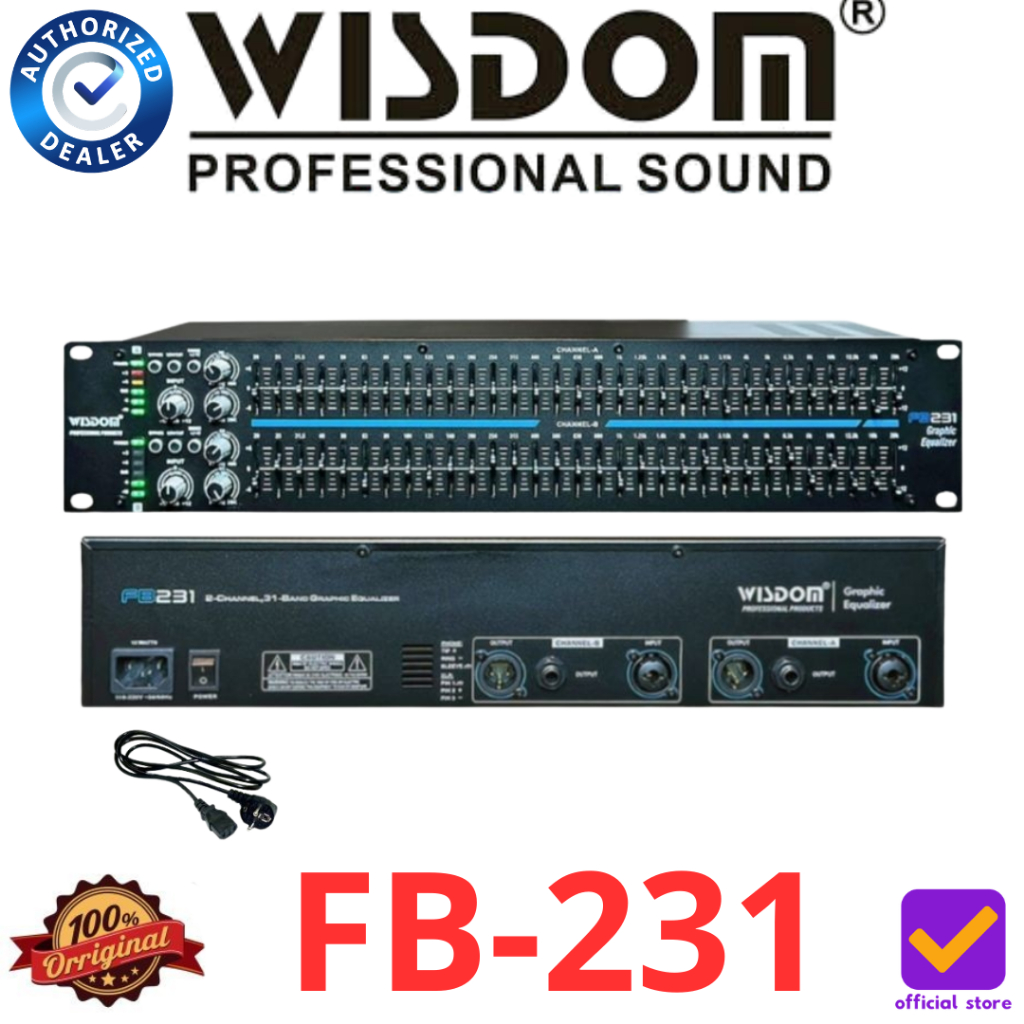 Wisdom FB231 Dual 31 Band Stereo Graphic Equalizer Wisdom FB-231 Ekualiser 2 x 31 Band