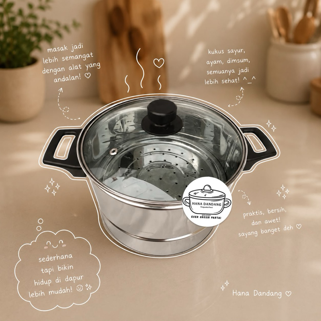 PANCI KUKUS | PANCI STEAMER | MURAH TEBAL ALUMINIUM KORAN 16 18 20 22