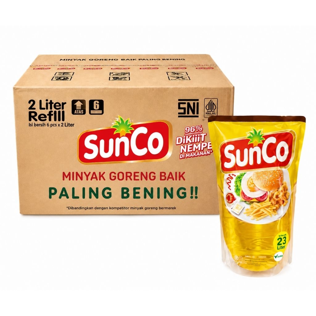 MINYAK GORENG SUNCO 1 DUS KEMASAN 2 LITER