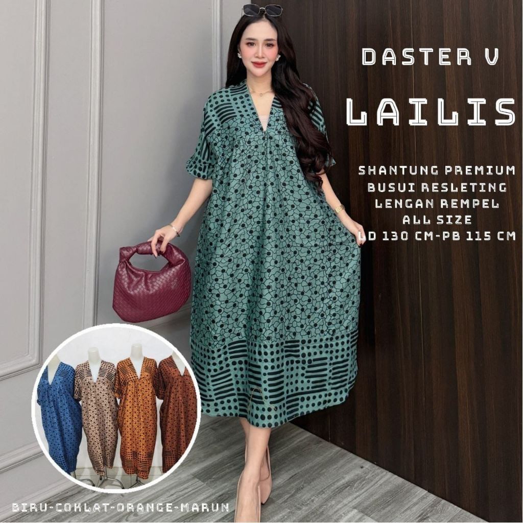Daster  Wanita Kerah V Jumbo LD 130 Busui Resleting Terbaru Terlaris Termurah