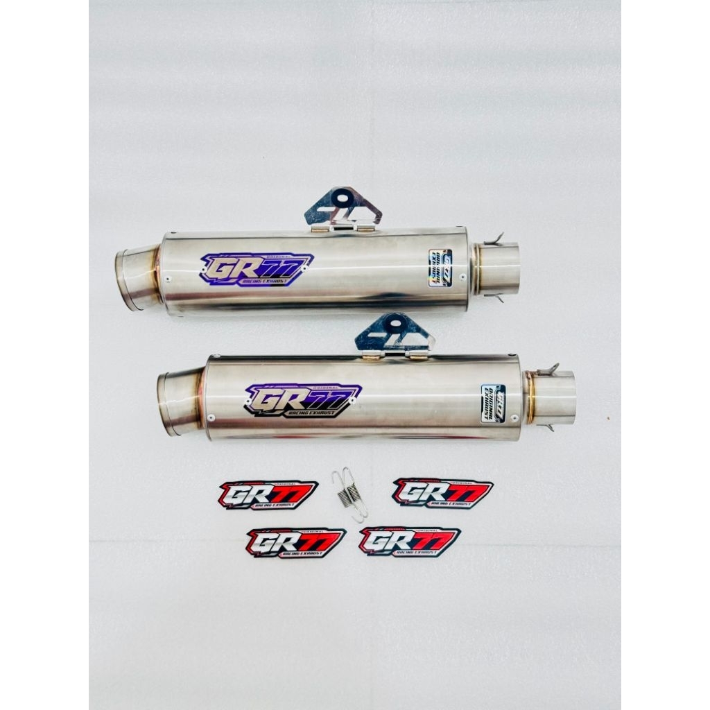 Silencer knalpot Racing GR77 original grade A silincer type R9 inlet 50 Gratis Laser Nama