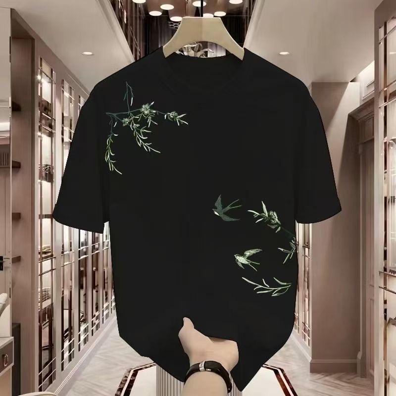 COD Kaos Kemeja Kaos Polo desain ilustrasi flora fauna oriental gaya seni lembut cocok dipakai foto 