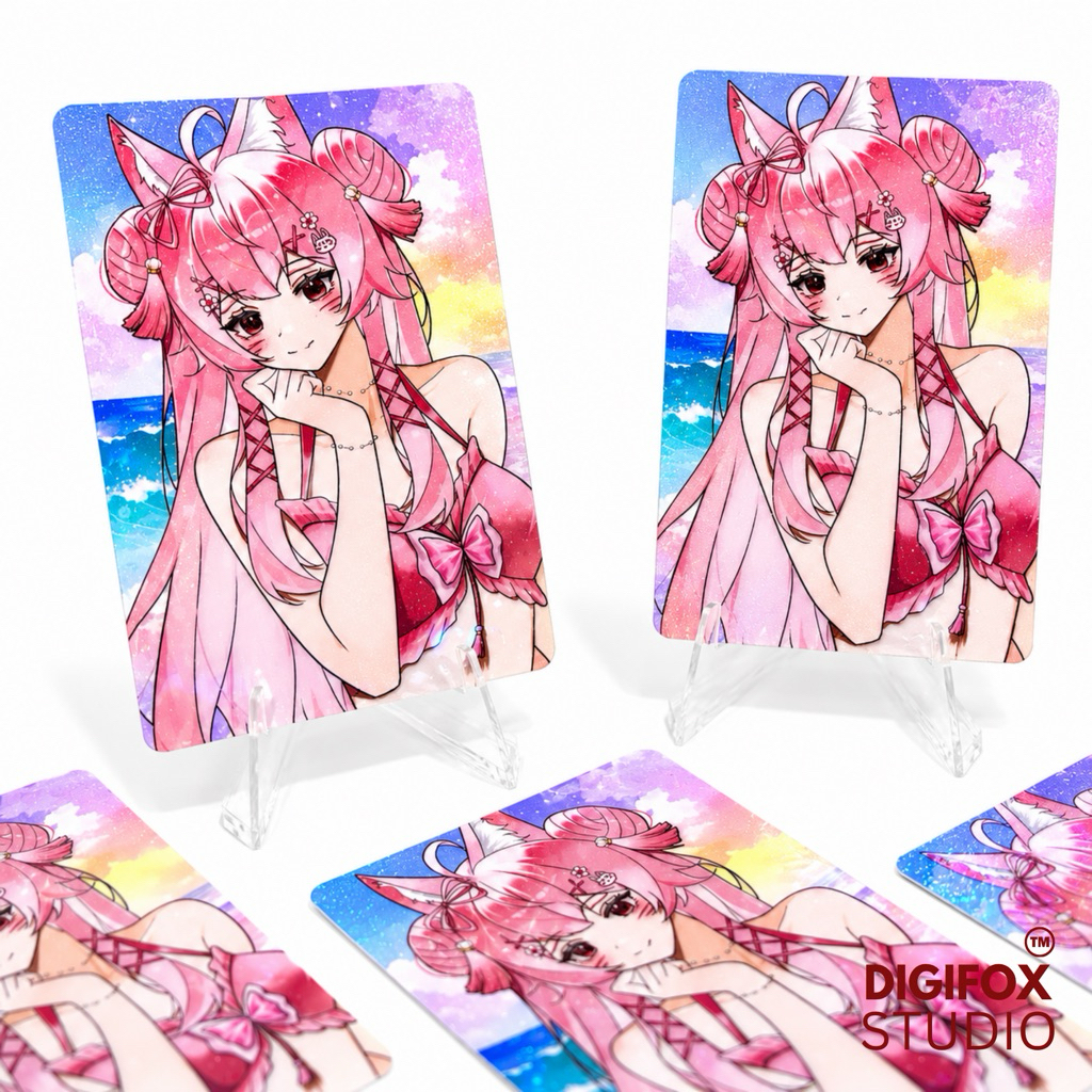Custom Cetak Photocard Glitter Hologram Glossy Matte, Custom Photocard Laminasi Hologram Glitter Dof