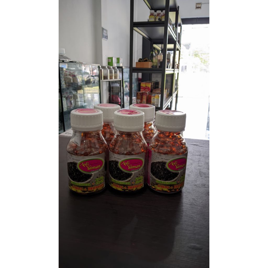 Asli Yaman Plus Habbatussauda 4 in 1,Habbatussauda + Kapsul Zaitun + Garlic + Propolis