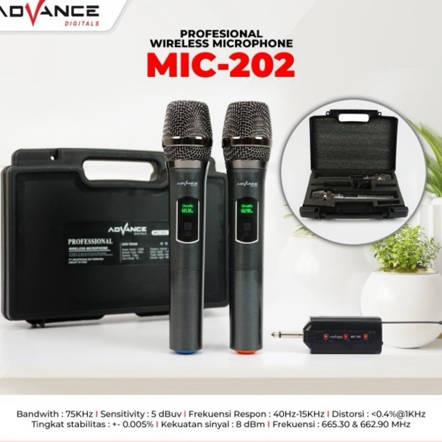 mic wireless advance 2 mix + box wr 202