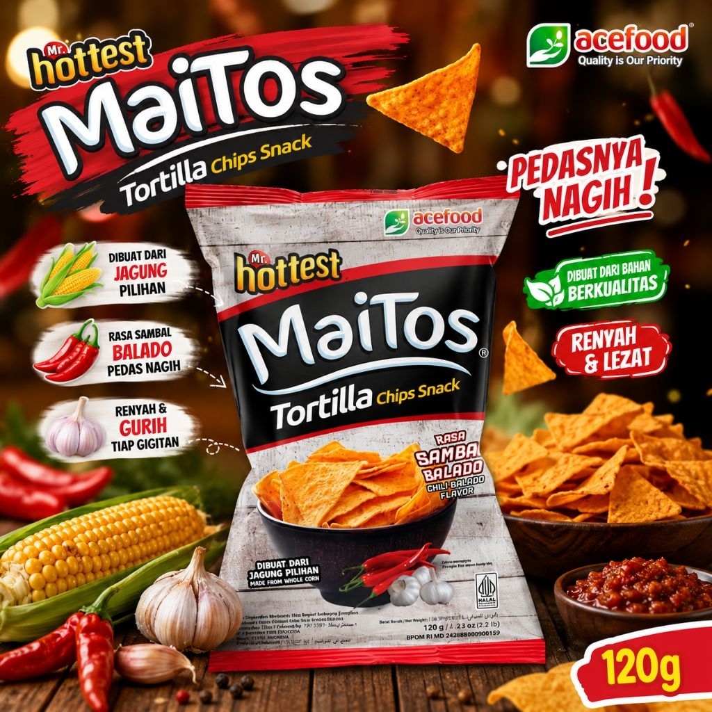 MR. HOTTEST MAITOS TORTILLA SAMBAL BALADO 120G