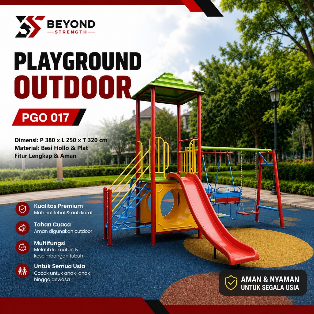 Playground Outdoor Premium PGO 017 | Jual Playground Anak Outdoor Berkualitas