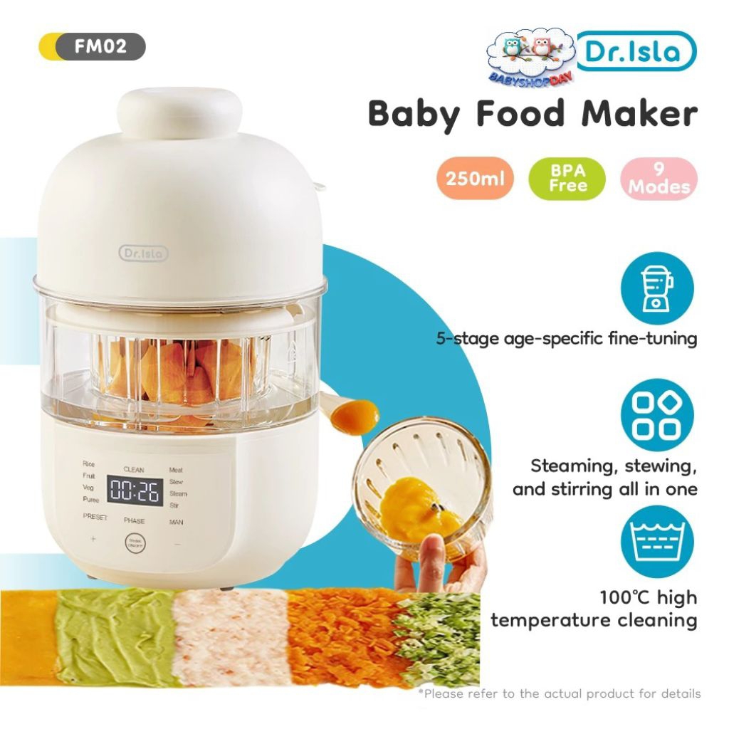 Dr Isla Baby Food Maker 5in1 Food Processor MPASI FM02