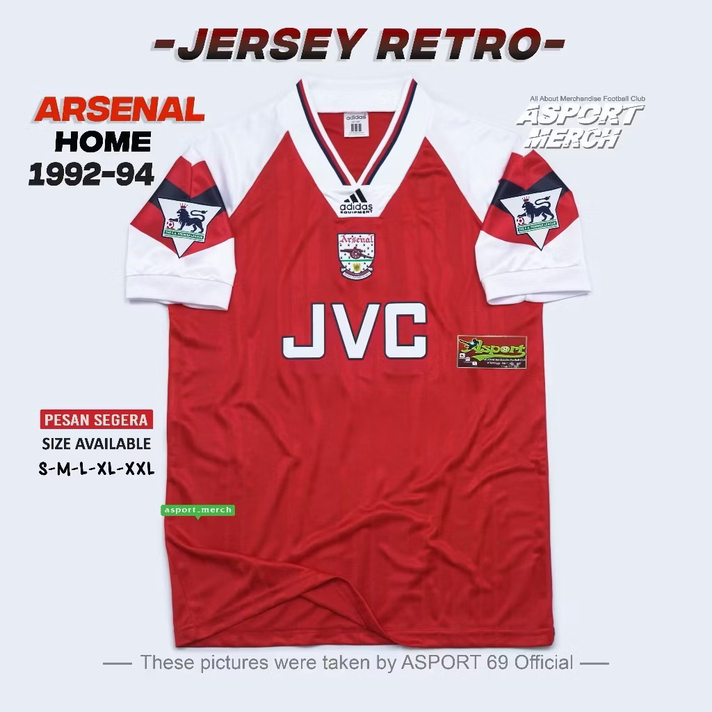 Jersey Arsenal home 1992 94 Retro Arsenal home 92 premium
