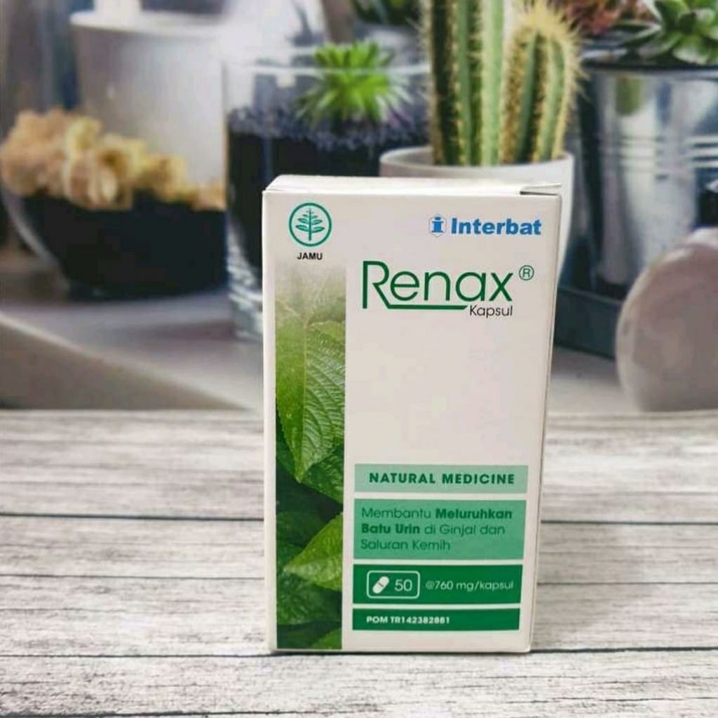 Renax Kapsul Interbat 50 Kapsul jamu obat herbal Membantu Meluruhkan Batu Urin di ginjal dan saluran